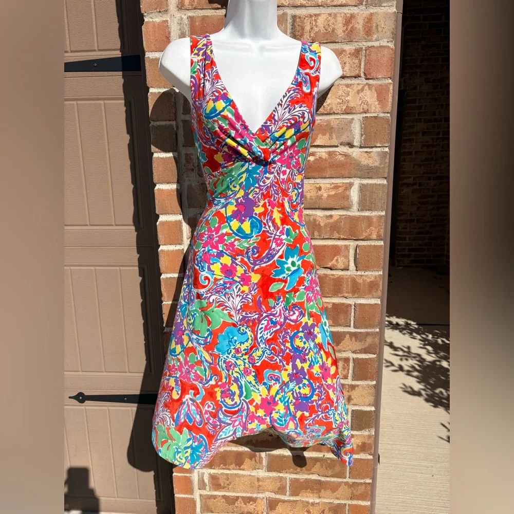 Ralph Lauren Multicolor Floral Paisley V‑Neck Sundress